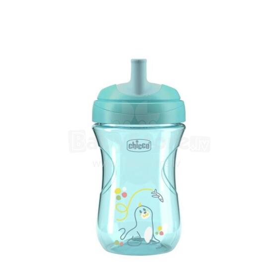 180660 NO-SPILL CUP, MOUTHPIECE, STRAW SHAPE, 12+, TURQUOISE