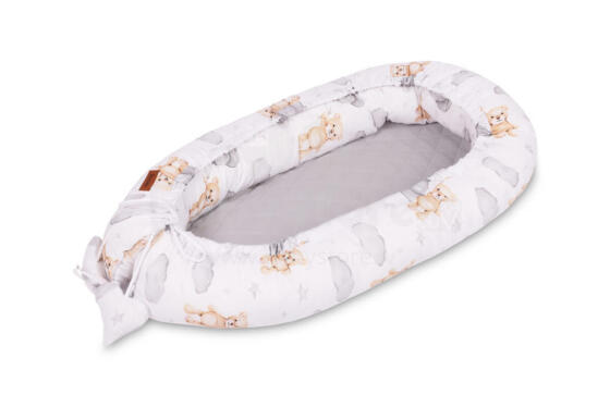 BABY NEST MUSLIN TEDDY GREY