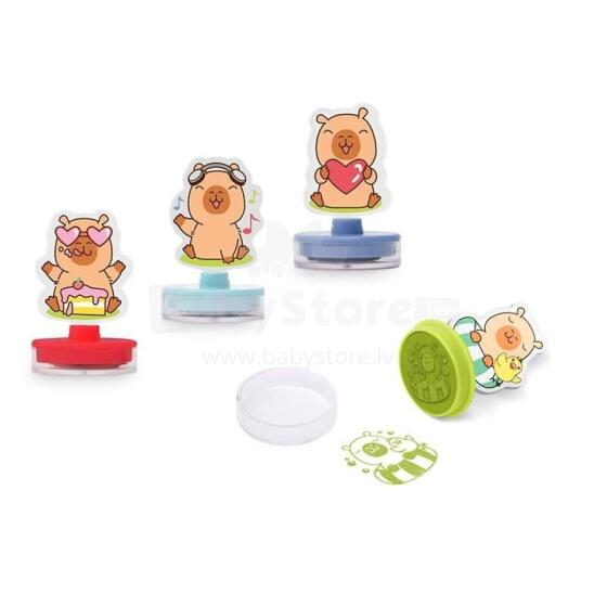 Capybara Happy Life - Self-inking acrylic stamp, 4 assorted