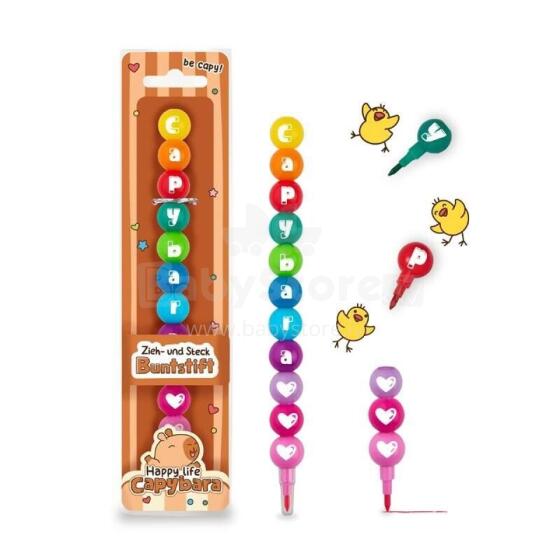 Capybara Happy Life - Pop-up colouring-pencil, 11 pieces