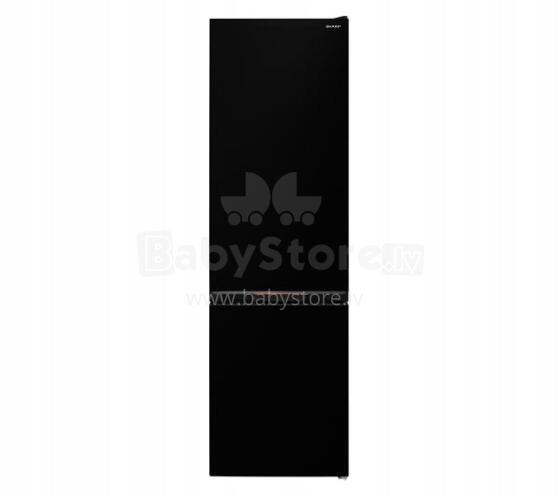 SHARP ledusskapis ar saldētavu apakšā, 180 cm, melns