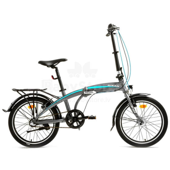 Saliekamais velosipēds Bisan 20 FX3500 NX3 pelēks/zils (Rata izmērs: 20")