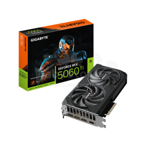 Gigabyte GeForce RTX 5060 Ti WINDFORCE OC 16G | NVIDIA | 16 GB | GeForce RTX 5060 Ti | GDDR7 | HDMI portu skaits 1 | PCI-E 5.0