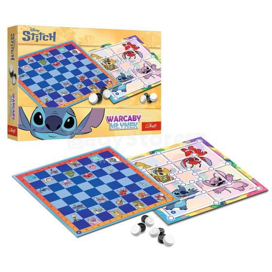 TREFL 02799 Checkers and Mill Game Lilo &amp; Stitch