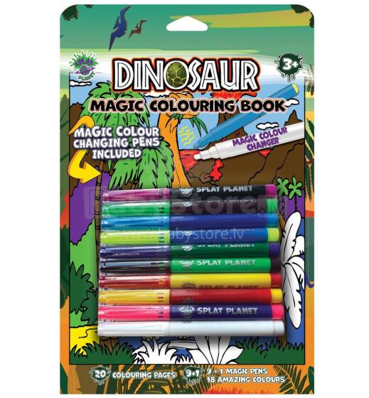 Splat Planet maģiskā krāsošanas grāmata DINOZAURI