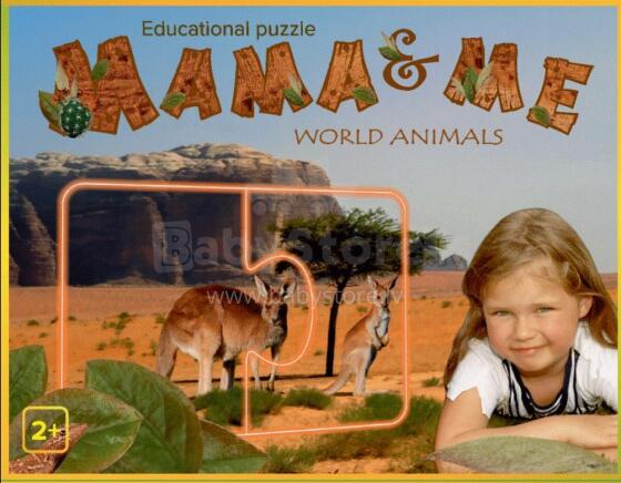 Izglītojoša puzle Mama & me, World animals, 2+