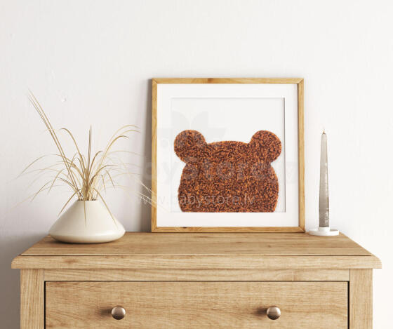 Room Accesories Art.246381 Decorative wall art in frame  "Bear" – fluffy textile panel for kids' room
