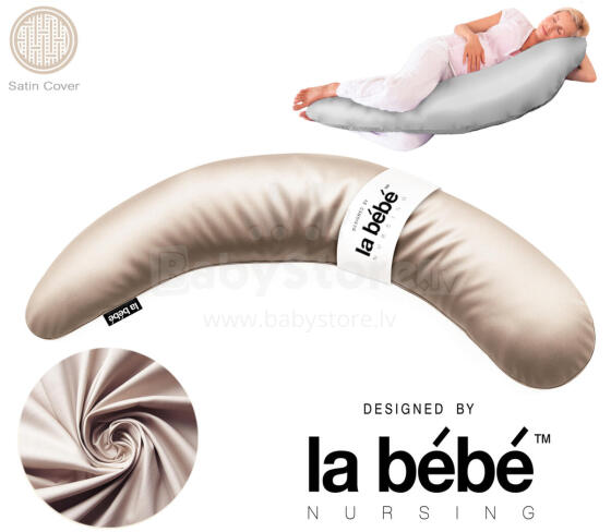 La Bebe™ Moon Satin Maternity Pillow  Art.246529 Large pregnancy pillow with Memory Foam filling (especially soft and quiet filling) 195cm