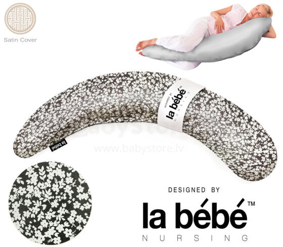 La Bebe™ Moon Satin Maternity Pillow  Art.246533 Large pregnancy pillow with Memory Foam filling (especially soft and quiet filling) 195cm