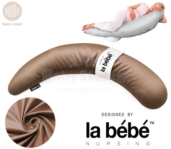 La Bebe™ Moon Satin Maternity Pillow  Art.246534  Liels spilvens grūtniecēm ar memory putām (īpaši mīksts un kluss pildījums, kas pielagojas ķermenim) 195cm