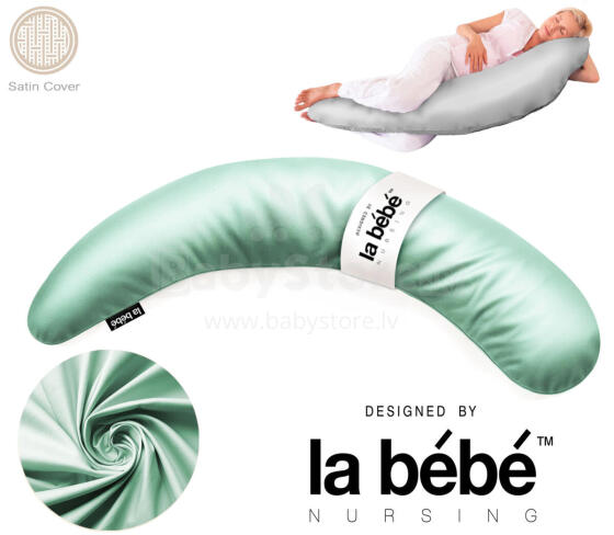 La Bebe™ Moon Satin Maternity Pillow  Art.246537  Liels spilvens grūtniecēm ar memory putām (īpaši mīksts un kluss pildījums, kas pielagojas ķermenim) 195cm