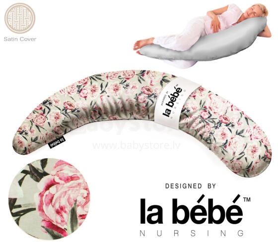 La Bebe™ Moon Satin Maternity Pillow  Art.246538  Liels spilvens grūtniecēm ar memory putām (īpaši mīksts un kluss pildījums, kas pielagojas ķermenim) 195cm