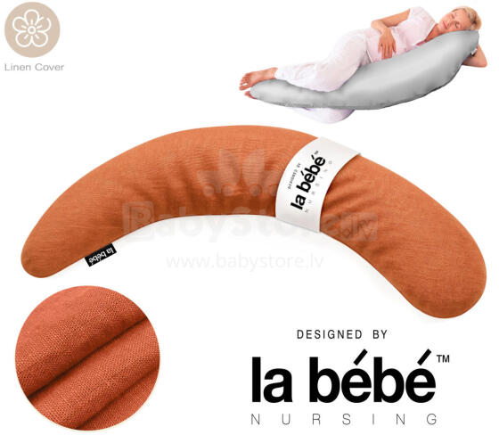 La Bebe™ Maternity Pillow Sì - Duo Art.246540 Linen fabric. Multifunctional maternity pillow for pregnancy and breastfeeding