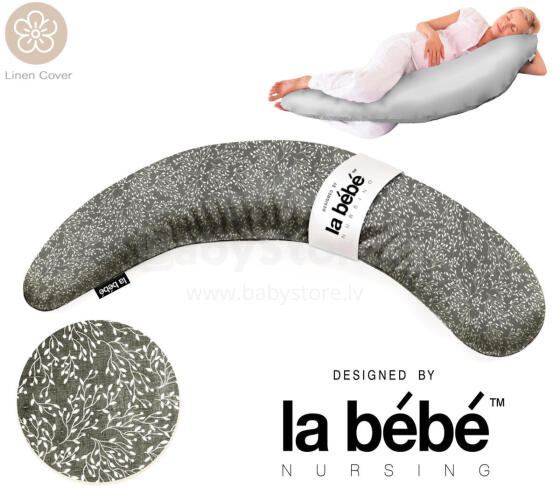 La Bebe™ Moon Linen Maternity Pillow  Art.246547 Large pregnancy pillow with Memory Foam filling (especially soft and quiet filling) 195cm