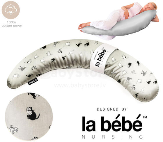 La Bebe™ Moon Сotton Maternity Pillow  Art.246549 Large pregnancy pillow with Memory Foam filling (especially soft and quiet filling) 195cm