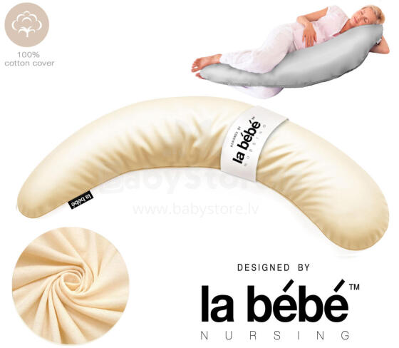 La Bebe™ Moon Сotton Maternity Pillow  Art.246553 Large pregnancy pillow with Memory Foam filling (especially soft and quiet filling) 195cm