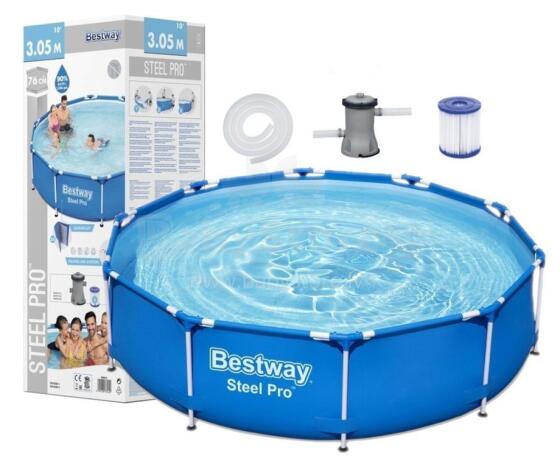 Bestway bassein pumba ja filtriga Steel Pro 305 x 76 cm