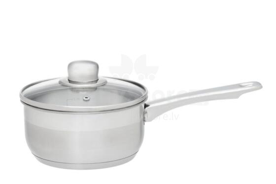 Maku Basic katliņš ar stikla vāku, tērauda, 1,5 L, 16 cm