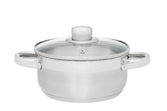 Maku Basic katls ar stikla vāku, tērauda, 2 L, 18 cm