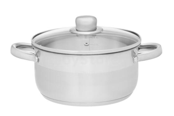 Maku Basic katls ar stikla vāku, nerūsējošā tērauda, 6,5 L, 24 cm
