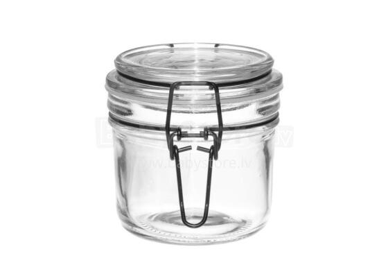 Maku Glass jar with clip top black 0,15 L