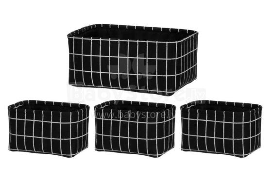 4Living Storage basket Nova black 4 kpl set