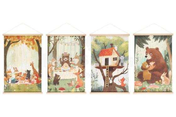 4Living Wall art Kakemono 60x90 cm forest life assortment display