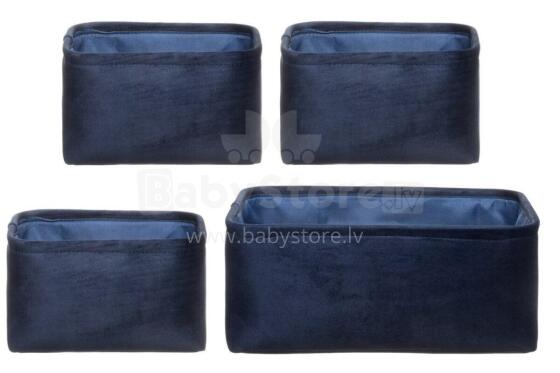 4Living Storage basket Astrid dark blue 4 pcs set