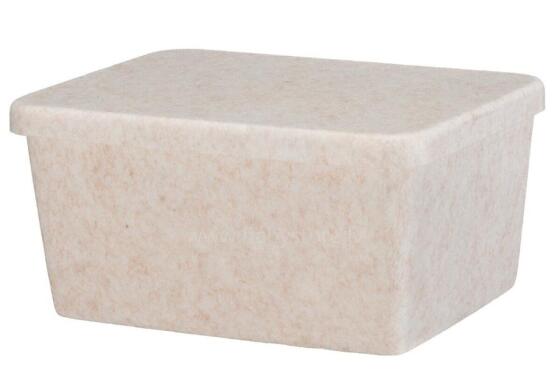 4Living Storage box Candy felt with lid beige 32x24x16 cm