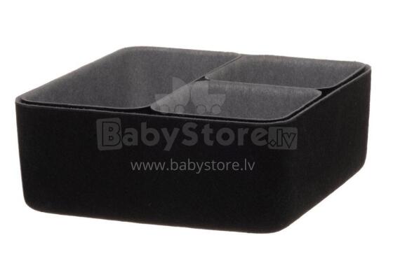 4Living Basket Candy felt 4 pcs grey/black