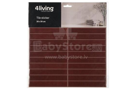 4Living Tile sticker slim dark brown 30x30 cm