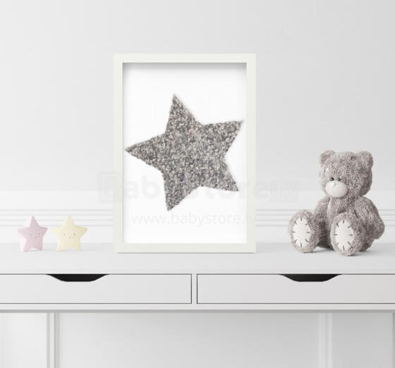 Room Accesories Art.123348 Decorative wall art in frame "Star" – fluffy textile panel for kids' room