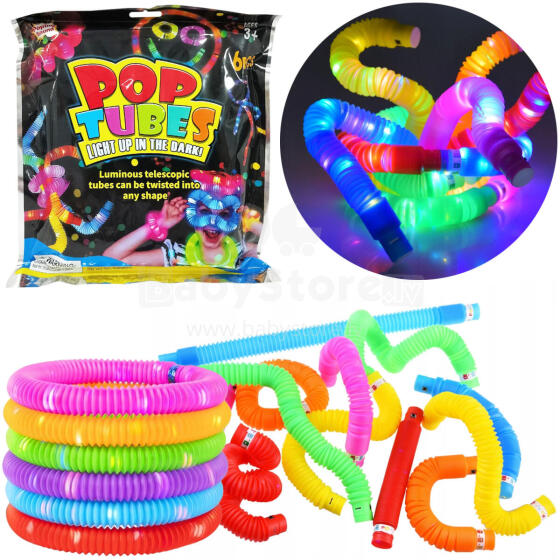RURKI SENSORYCZNE POP TUBE ŚWIECACE 6SZT