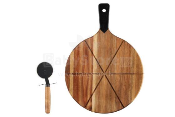 Maku Pizza board and cutter