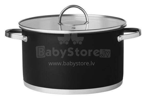 Maku katls melns ar stikla vāku 5,3 L 24 cm
