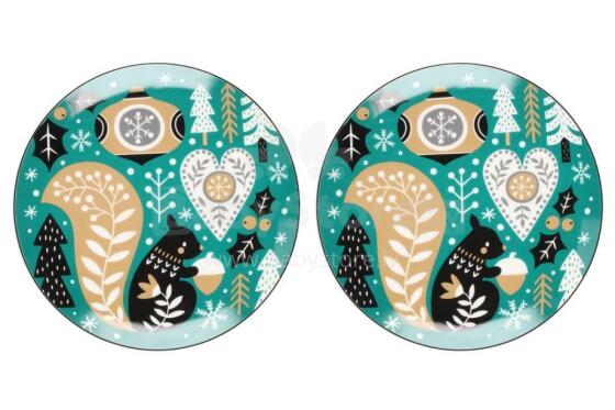 Winteria Plate Saga squirell 2 pcs green