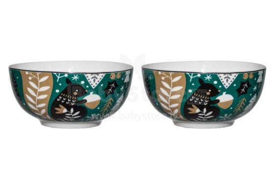 Winteria Bowl Saga squirrel 14 cm green 2 pcs