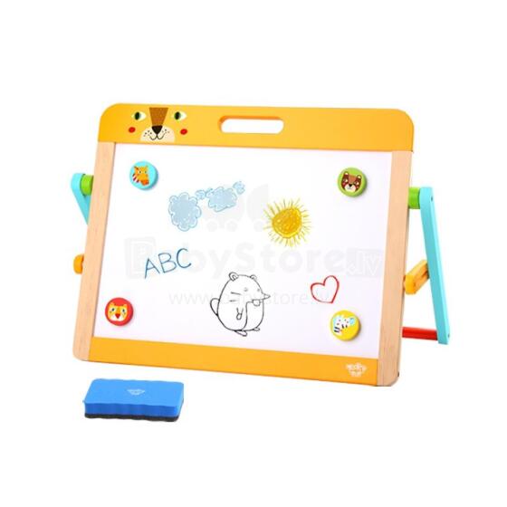 TOOKY TOY Educational Board 2in1 Magnetic Chalk for Children Magnets Sponge 6 pcs.
