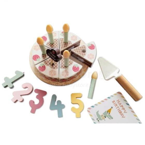 TOOKY TOY Wooden Birthday Cake with Turnip Candles