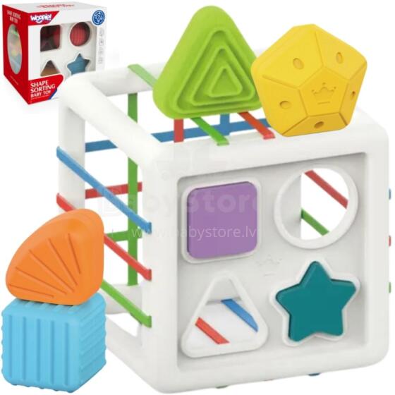 WOOPIE BABY Elastīgs Sensorais Kubu Šķirotājs Bērniem Krāsainas Formas 11 gab.