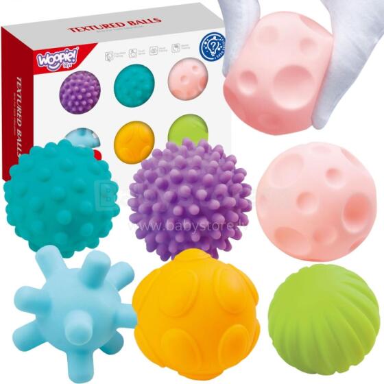 Woopie Baby Art.248065 Sensory Squeeze Blocks 6 pcs.