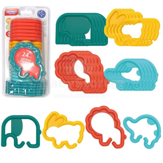 WOOPIE BABY Sensory Toy Teethers for Babies Pendants Animals Chain 24 pcs.