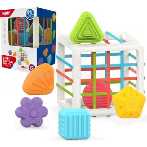 WOOPIE BABY Elastīgs Sensorais Kubu Šķirotājs Bērniem Krāsainas Formas