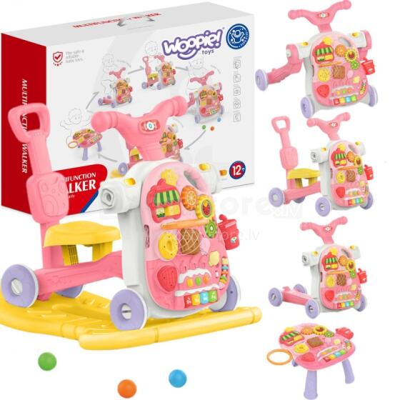 WOOPIE BABY 5in1 Baby Walker Multifunctional Pink 1+