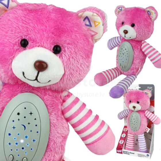 WOOPIE BABY 2in1 Pink Teddy Bear Sleeping Toy Projector - 10 Lullabies