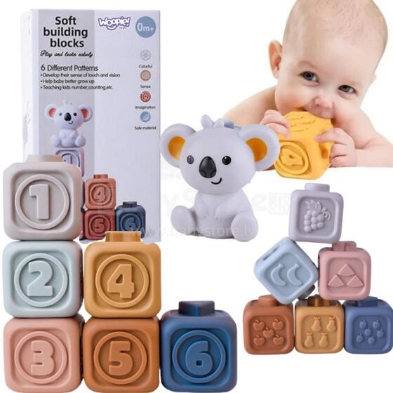 WOOPIE BABY Educational Set Pyramid Sensory Blocks 2in1 Teether Numbers