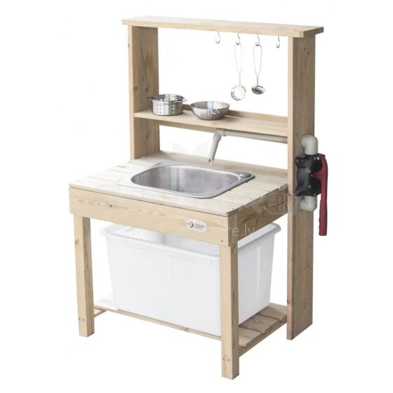 CLASSIC WORLD EDU Large Wooden Sink Kitchen Real Water