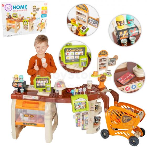 WOOPIE Shop Supermarket Trolley Checkout Movable Elements + 65 acc.