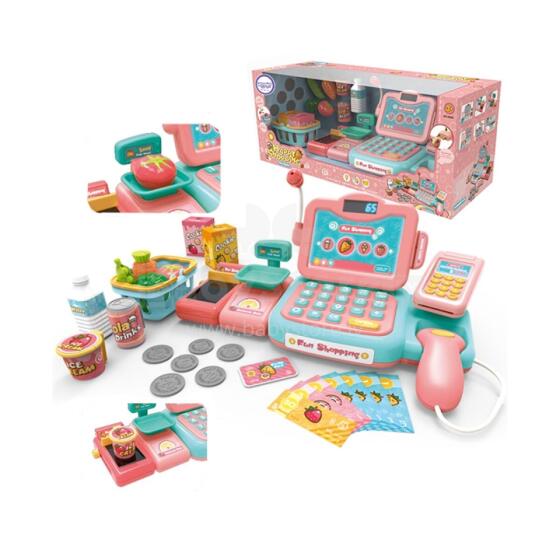 WOOPIE Kids Cash Register Scanner Scale Microphone + 24 Accs.