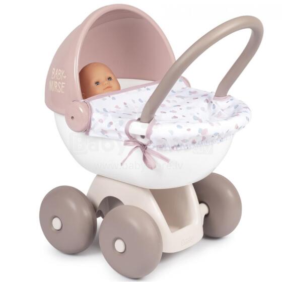 SMOBY Baby Nurse Deep Doll Stroller with Plastic Canopy